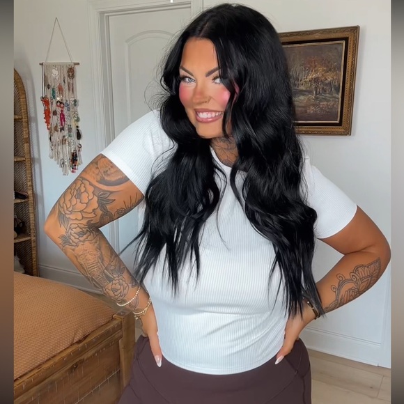 White Ribbed Crop Top - Picture 1 of 2